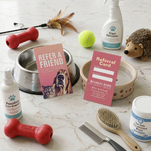 Pet Care Sitting Bathing & Grooming Referral Card