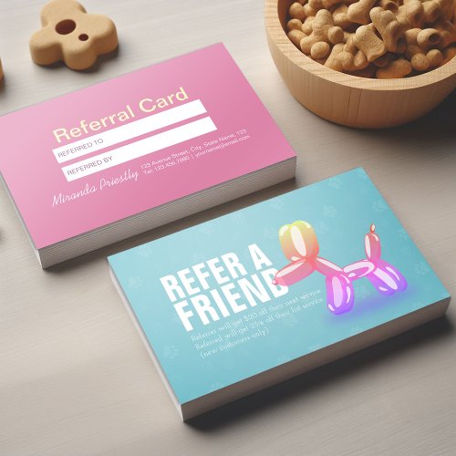 Pet Care Sitting Bathing  Grooming Referral Card