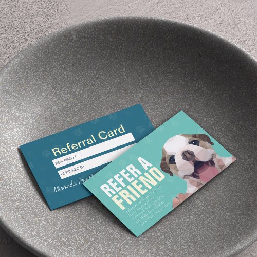Pet Care Sitting Bathing  Grooming Referral Card