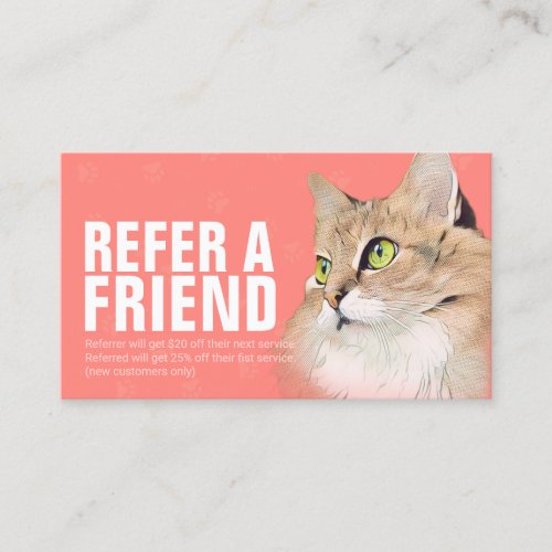 Pet Care Sitting Bathing  Grooming Referral Card