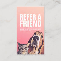 Pet Care Sitting Bathing & Grooming Referral Card