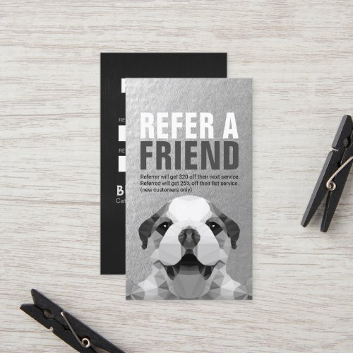 Pet Care Sitting Bathing  Grooming Referral Card