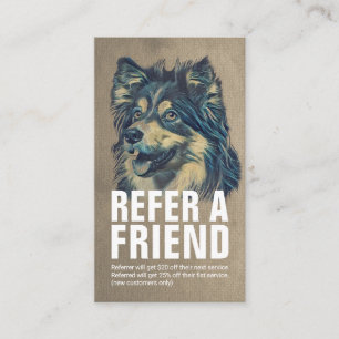 Pet Care Sitting Bathing & Grooming Referral Card
