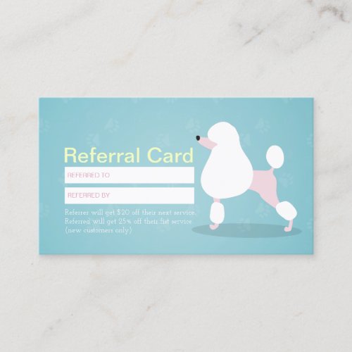 Pet Care Sitting Bathing  Grooming Referral Cards