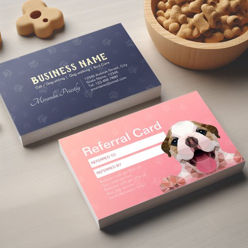 Pet Care Sitting Bathing  Grooming Referral Cards
