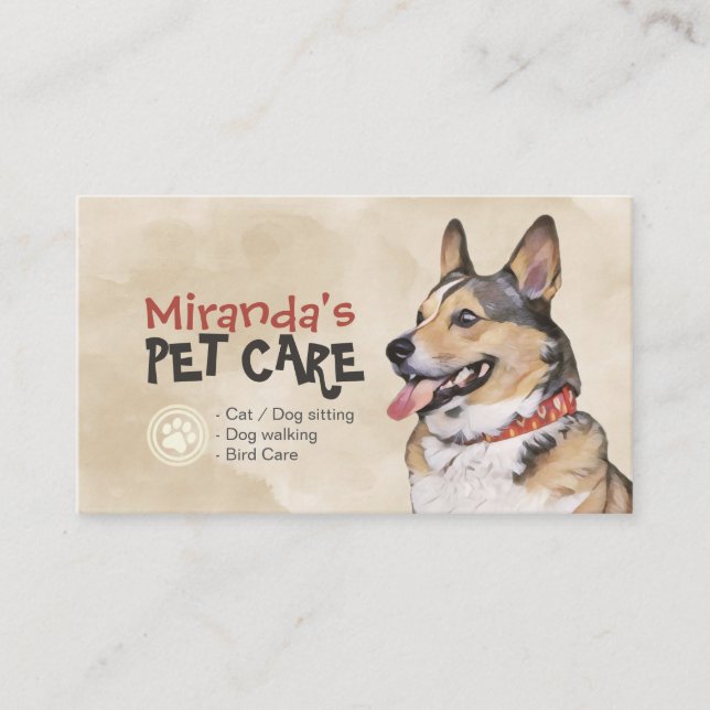 Pet Care Sitting Bathing & Grooming Referral Cards (Front)