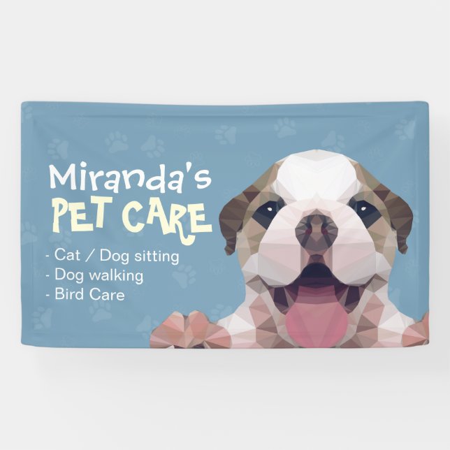 Pet Care Sitting Bathing Grooming Salon Food Shop Banner (Horizontal)