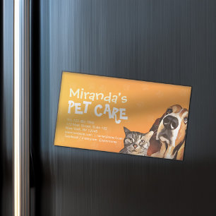 Pet Care Sitting Bathing Grooming Salon Food Shop Business Card Magnet