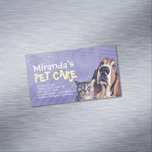 Pet Care Sitting Bathing Grooming Salon Food Shop  Business Card Magnet