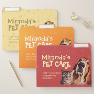 Pet Care Sitting Bathing Grooming Salon Food Shop File Folder