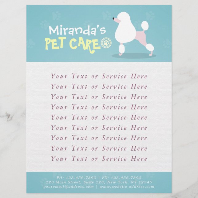 Pet Care Sitting Bathing Grooming Salon Food Shop Flyer (Front)