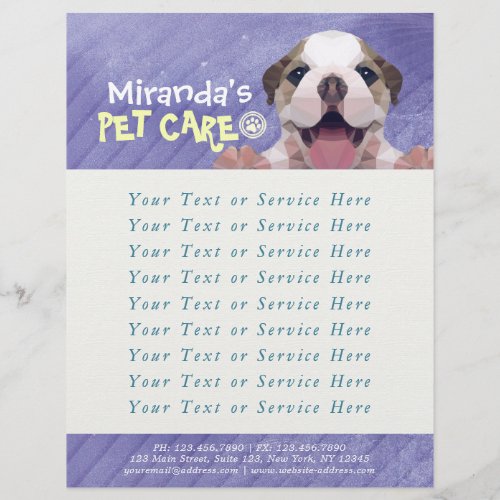 Pet Care Sitting Bathing Grooming Salon Food Shop  Flyer