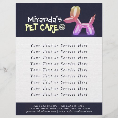 Pet Care Sitting Bathing Grooming Salon Food Shop Flyer