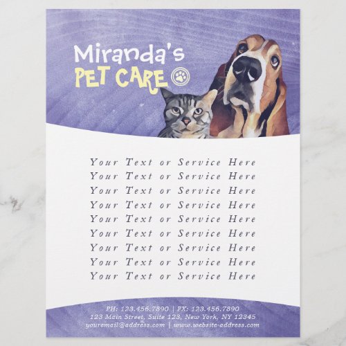 Pet Care Sitting Bathing Grooming Salon Food Shop  Flyer