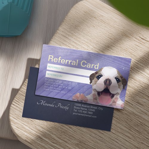 Pet Care Sitting Bathing  Grooming Shop Referral Card