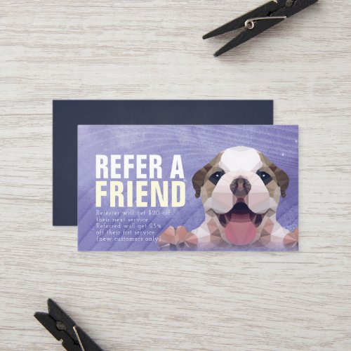 Pet Care Sitting Bathing  Grooming Shop Referral Card