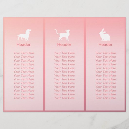 Pet Care Sitting Cartoon Dog Tri-Fold Brochures (Back)