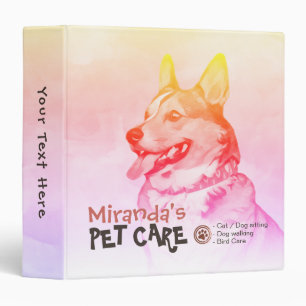 Pet Care Sitting Grooming Beauty Salon Food Shop 3 Ring Binder