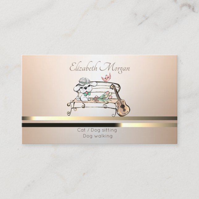 Pet Care,Sitting,Grooming Luminous Business Card (Front)