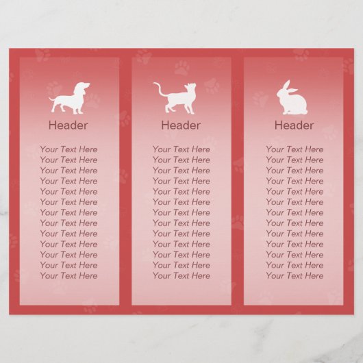 Pet Care Sitting Grooming Salon Tri-Fold Brochures (Back)
