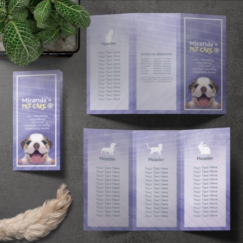 Pet Care Sitting Grooming Salon Tri_Fold Brochures