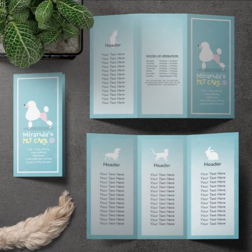 Pet Care Sitting Grooming Salon Tri_Fold Brochures