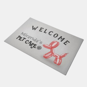 Pet Care Sitting Grooming Welcome Cute Dog Balloon Doormat