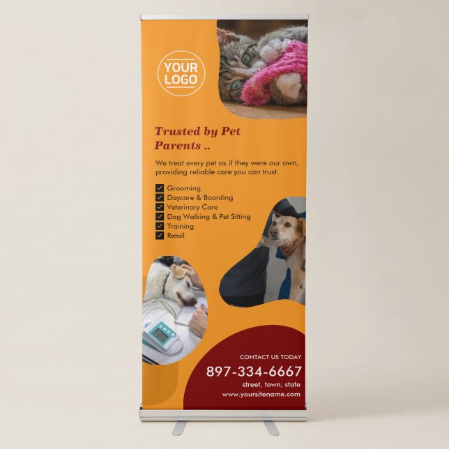 Pet Care Vertical Retractable Banner (Front)