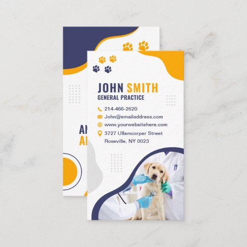 Pet care Veterinary Clinic Vet Animal Doctor Business Card