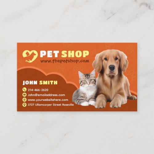 Pet care Veterinary Doctor Vet Animal Clinic Business Card