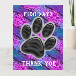 Pet Caregiver Appreciation Paw Print Thank You Card