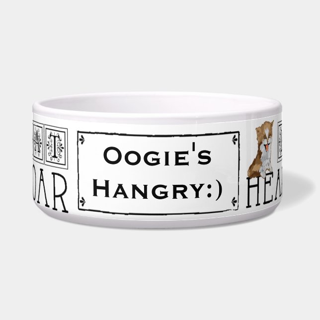 Pet CAT Bowl Large "I AM CAT Hear me ROAR" (Front)