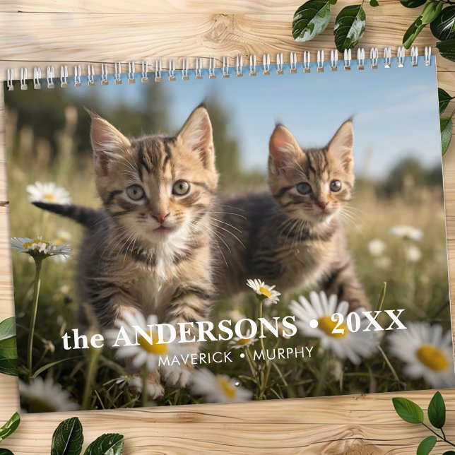 Pet Cat Custom Photos Modern Cute 12 Month 2026 Calendar (Creator Uploaded)