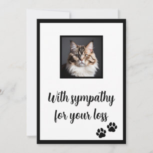 Pet cat customizable sympathy card
