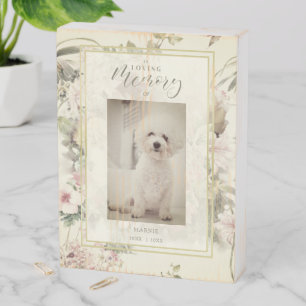 Pet Cat Dog Floral Vintage Romantic Memorial Wooden Box Sign