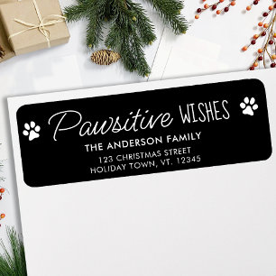 Pet Cat Dog Holiday Christmas Return Address Label