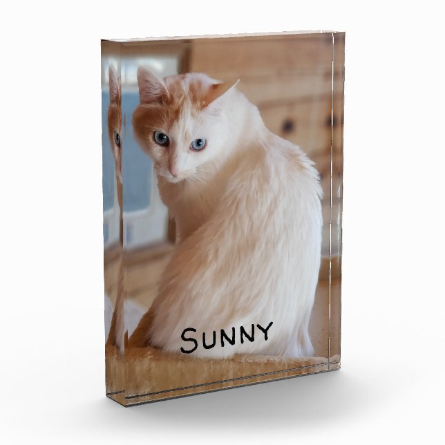 Pet Cat Dog Image Name Template DIY Vertical Photo Block (Left)