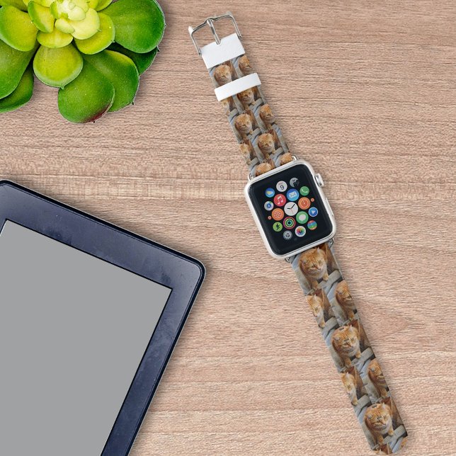 Pet Cat Dog Photo Custom Personalized Apple Watch Band (Creator Uploaded)