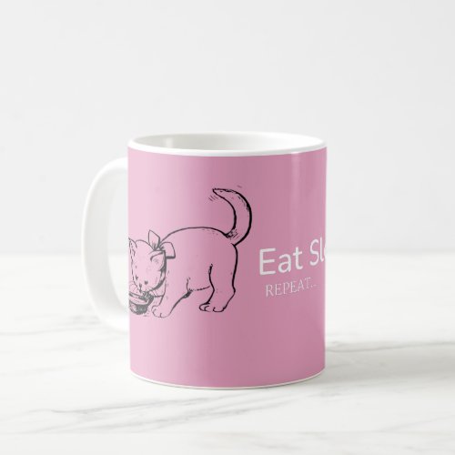 Pet Cat Eating Food Coffee Mug