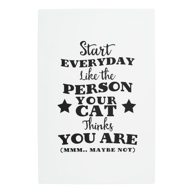 Pet Cat Funny Quote Metal Print (Front)