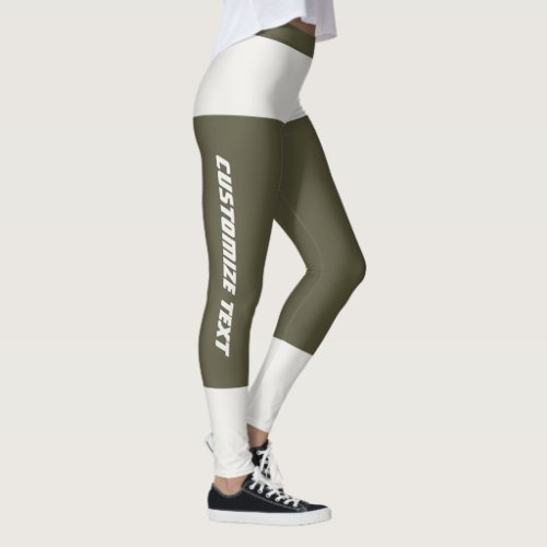 Pet Cat Lover Warm Neutral Dark Olive Customized Leggings