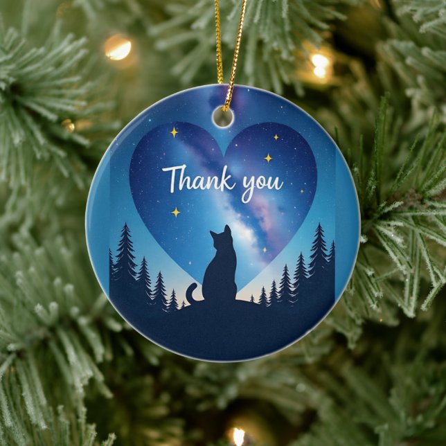 Pet Cat Memorial Ceramic Ornament (Tree)