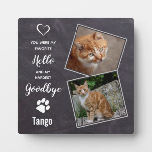 Pet Cat Memorial Gift Hello Goodbye Quote Pet Loss Plaque