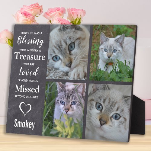 Pet Cat Memorial Gift_ Pet Loss Sympathy Keepsake Plaque