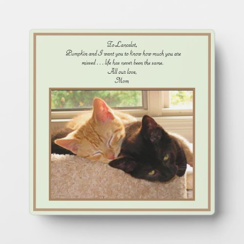 Pet Cat Memorial in Loving Memory Plaque