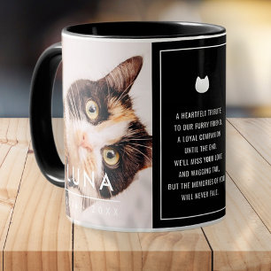 Pet Cat Memorial Modern Remembrance Poem Photo Mug