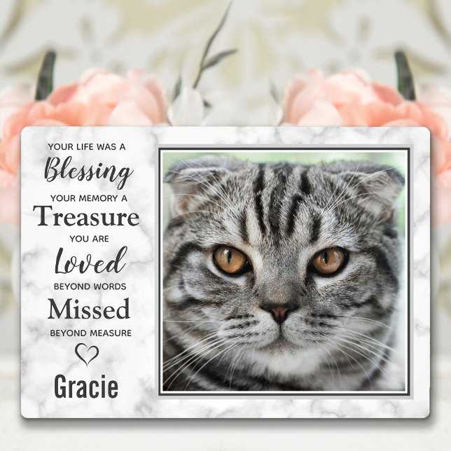 Pet Cat Memorial Pet Loss Sympathy Photo Plaque (Creator Uploaded)