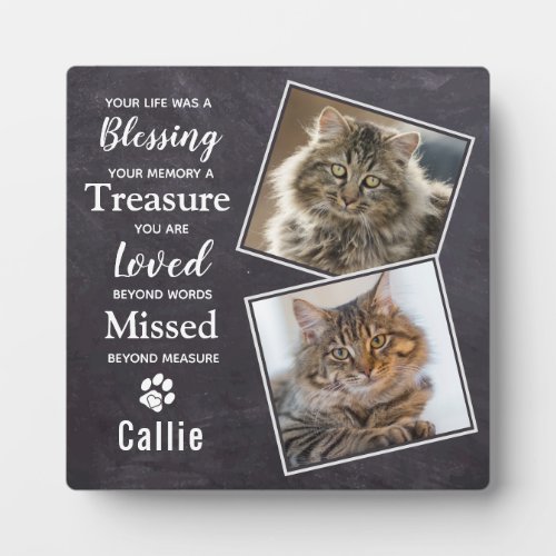 Pet Cat Memorial Plaque