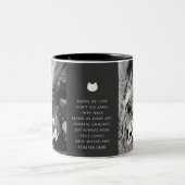 Pet Cat Memorial Quote Modern Simple Chic Photo Two-Tone Coffee Mug (Center)