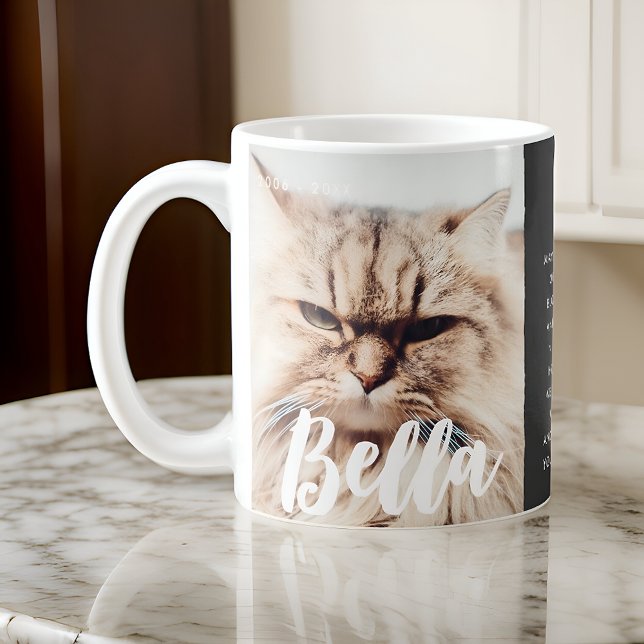 Pet Cat Memorial Remembrance Modern Simple Photo Coffee Mug (Creator Uploaded)